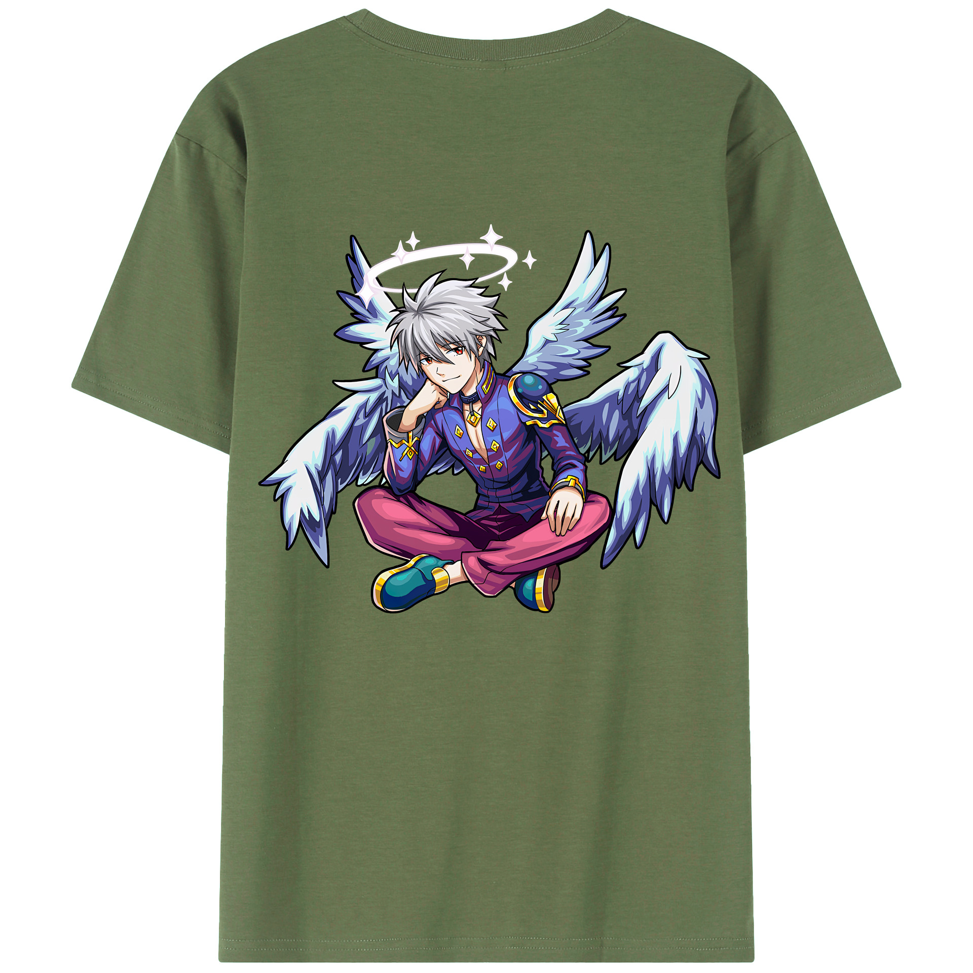 （画像用） EVA 新世紀エヴァンゲリオン 綿100％ メンズ半袖Tシャツ（バックプリント） 通気性